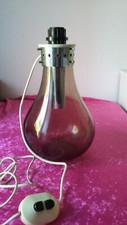 ANCIEN PIED DE LAMPE VERRE FUME ET CHROME VINTAGE DESIGN 1970 CREATEUR LUMINAIRE comprar usado  Enviando para Brazil