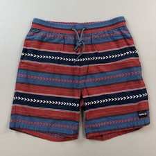 Shorts Hurley Masculino Pequeno Vermelho Azul Asteca Sudoeste Caminhada de Vôlei Cordão, usado comprar usado  Enviando para Brazil