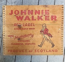 Antiga caixa de madeira Johnnie Walker Red Label uísque escocês cauda de pombo  comprar usado  Enviando para Brazil