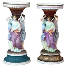 Dois castiçais de porcelana antigos pintados à mão figura escolar Meissen 3 graças comprar usado  Enviando para Brazil