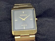 Relógio Citizen masculino AR3102-51E Eco Drive tanque stiletto tom dourado mostrador preto 28mm comprar usado  Enviando para Brazil