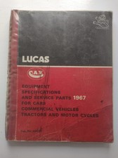 Lucas parts catalogue for sale Lucas parts catalogue for sale  WORCESTER