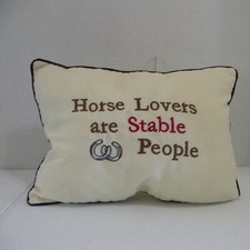 Travesseiro retangular pequeno Horse Lovers Are Stable People 12 pol. x 9 pol. x 4 pol. comprar usado  Enviando para Brazil