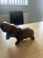 Wooden carved hippo for sale  BRANDON