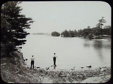 Lanterna mágica de vidro slide HOMENS PERTO DO LAGO C1910 FOTO CANADÁ MUSKOKAS comprar usado  Enviando para Brazil