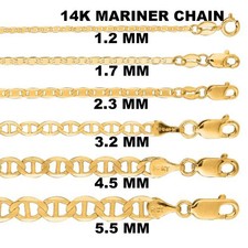 Colar de corrente de elos de ouro amarelo 14K sólido Mariner comprar usado  Enviando para Brazil