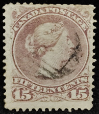 SELOS MATT'S SCOTT CANADA #29b QUEEN VICTORIA 15 CENTAVOS VERMELHO LILÁS, USADO CV$155 comprar usado  Enviando para Brazil