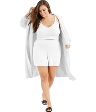 I.N.C Womens Fuzzy Hooded Cardigan Sweater, white, M for sale  Hillsboro