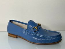 Usado, Mocassim masculino Gucci couro envernizado azul Horsebit 8 G/9 EUA comprar usado  Enviando para Brazil