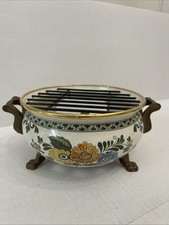 Vaso de fondue aquecedor de alimentos vintage ASTA esmalte latão Alemanha Ocidental comprar usado  Enviando para Brazil