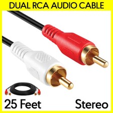 Cabo RCA duplo 25 pés áudio estéreo 2 RCA para 2 cabo RCA amplificador cabo alto-falantes comprar usado  Enviando para Brazil