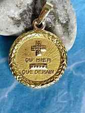 Pingente raro vintage d'amour AUGIS + Quhier Que Demain folheado a ouro amarelo 14 18" comprar usado  Enviando para Brazil