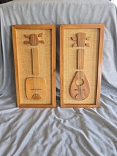 Antigo Enesco Madeira de Acácia Instrumento Musical de Cordas Banjo Ukulele MCM Arte de Parede x2 comprar usado  Enviando para Brazil