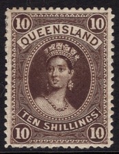 Queensland 1882 10s for sale  COLWYN BAY