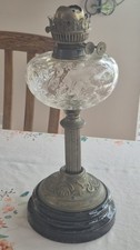 vintage oil duplex brass lamp for sale  Sunbury