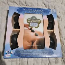 Libro de terapia de masaje con piedras calientes y kit de piedras de río basalto hogar spa paquete abierto segunda mano  Embacar hacia Mexico