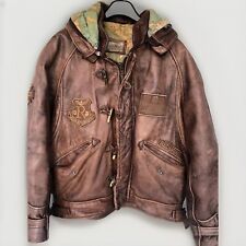 Giacca pelle aviator usato  Crema