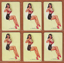 Lote 6 cartas pinup vintage de pôquer de tira Earl MacPherson 1946 quase em perfeito estado B comprar usado  Enviando para Brazil