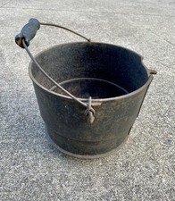Usado, Caldeirão antigo de ferro fundido 3 pernas panela de feijão cowboy chaleira com fio e cabo de madeira comprar usado  Enviando para Brazil