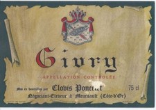 Etiquette vin givry d'occasion  Paris XII