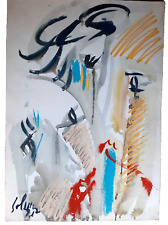 Mario Salmaso, Pastel and watercolour on Paper Painting, 1972 Abstrakt Faces comprar usado  Enviando para Brazil