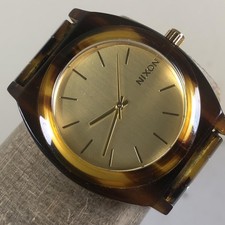 Relógio Nixon Time Teller acetato 37mm mostrador dourado tartaruga quartzo Japão 100m comprar usado  Enviando para Brazil