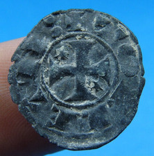 INCRÍVEL BELA MOEDA MEDIEVAL CAVALEIROS TEMPLÁRIOS CRUZADO EUROPEU 11ª ANTIGUIDADE, usado comprar usado  Enviando para Brazil