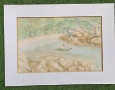 Ancienne peinture aquarelle d'occasion  Sainte-Suzanne