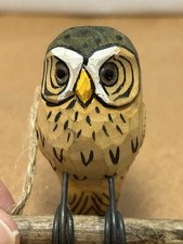 Ornamento de coruja esculpido à mão pintado, usado comprar usado  Enviando para Brazil