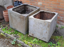Pair vintage galvanised for sale  HUNGERFORD