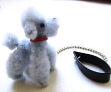 POODLE ESNOBE DE PELÚCIA CINZA MINIATURA VINTAGE NA COLEIRA ~ TAMANHO DA CASA DE BONECAS comprar usado  Enviando para Brazil