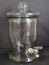 Usado, Dispensador de bebidas estilo boticário transparente vidro pesado serviço buffet 13x7,5" comprar usado  Enviando para Brazil