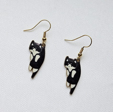 Cat earrings black for sale  Yarmouth