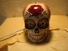 Lâmpada de cerâmica Dia dos Mortos Dia De Los Muertos caveira de açúcar Halloween comprar usado  Enviando para Brazil