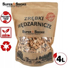 Zrębki Wędzarnicze SuperSmoke OLCHA+BUK KL-13 (12-18mm) XL 4L Doypack Kraft, używany na sprzedaż  PL