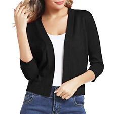 Vestido cardigã feminino clássico crochê manga 3/4 curto bolero encolher os ombros suéter S-XXL comprar usado  Enviando para Brazil