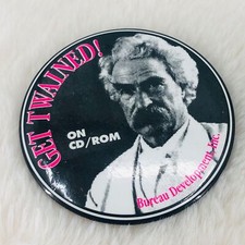 Antigo Mark TWAIN Computador CD ROM Curso Publicidade Botão Pin Get Twained comprar usado  Enviando para Brazil