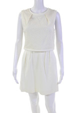 Vestido skatista Trina Turk feminino sem mangas gola redonda em camadas branco tamanho 02 comprar usado  Enviando para Brazil