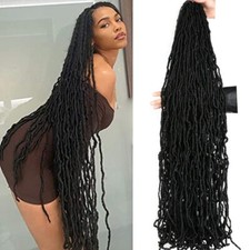 Faux Locs cabelo de crochê 24 36 polegadas travas falsas trança de crochê trança de cabelo encaracolado comprar usado  Enviando para Brazil