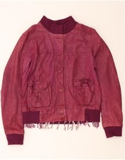 Usado, Jaqueta de couro feminina vintage Reino Unido 14 roxa média CP15 comprar usado  Enviando para Brazil