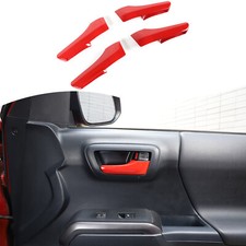 4x ABS vermelho interior interior tampa da maçaneta da porta acabamento Toyota Hilux Revo Rocco 15-24, usado comprar usado  Enviando para Brazil