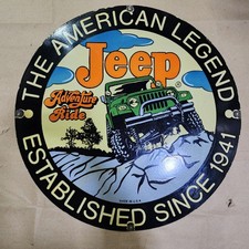 Usado, Placa de esmalte de porcelana Jeep Adventure Ride 28 x 28 polegadas comprar usado  Enviando para Brazil