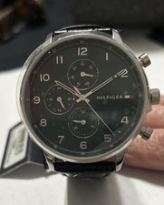 Usado, Relógio cronógrafo masculino Tommy Hilfiger # 1791985 pulseira de couro mostrador preto comprar usado  Enviando para Brazil