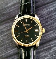 Raro Benrus Smoke Swiss Diamond President relógio bisel canelado comprar usado  Enviando para Brazil