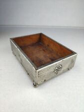 Caja o ataúd polaco antiguo vintage. Madera y latón niquelado segunda mano  Embacar hacia Mexico