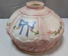Luminária antiga vitoriana Art Nouveau vidro leitoso abajur sombra arcos flores rosa comprar usado  Enviando para Brazil