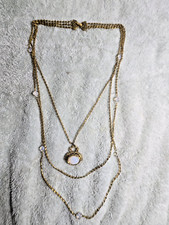 Colar vintage Goldette egípcio renascimento cristal opalino 3 fios comprar usado  Enviando para Brazil
