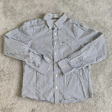 Usado, Camisa masculina Abercrombie & Fitch grande botão muscular listrada azul manga longa comprar usado  Enviando para Brazil