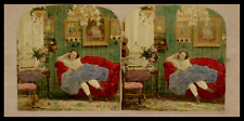 Woman sitting sofa d'occasion  Expédié en Belgium