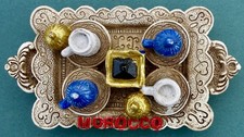 Bandeja y tazas de té con imán de nevera de recuerdo Marruecos segunda mano  Embacar hacia Mexico